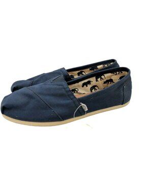 Toms Canvas Shoes Women's Size 11 Navy Blue Alpargata Slip On Style NEW NWT